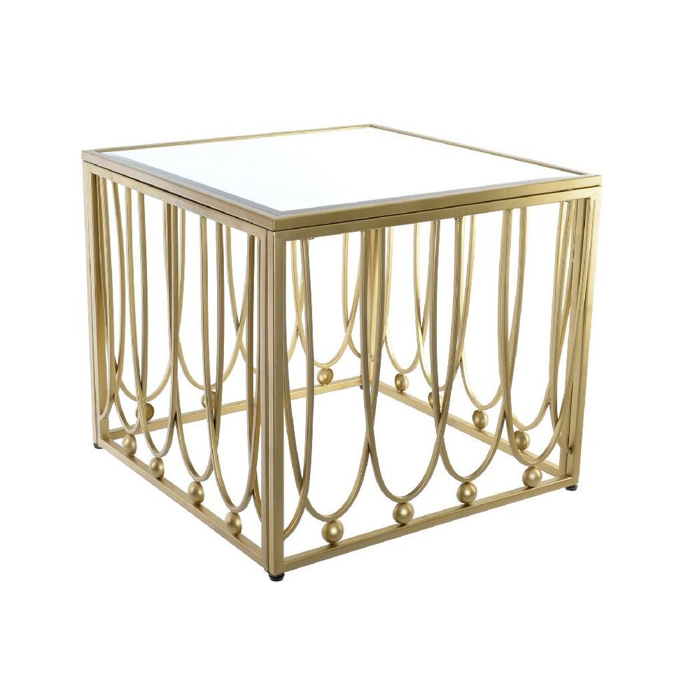 Side table DKD Home Decor Mirror Golden Metal MDF Wood (57 x 57 x 52 cm)