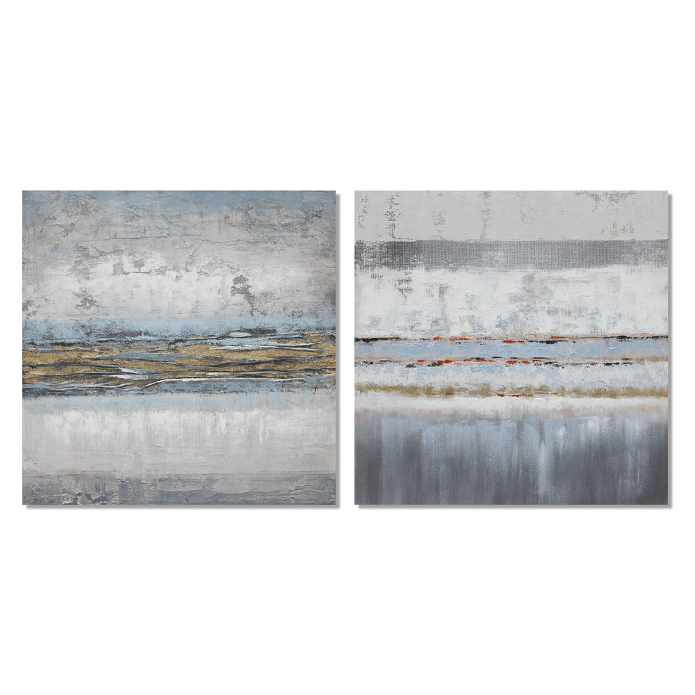 Painting DKD Home Decor Abstract (2 pcs) (100 x 2.8 x 100 cm)