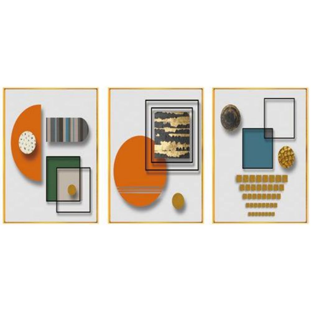 Cuadro DKD Home Decor Abstracto (3 pcs) (60 x 3 x 80 cm)