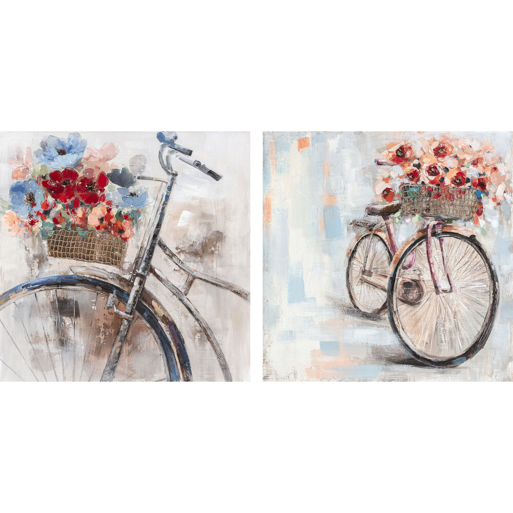 Painting DKD Home Decor Bicycle (100 x 2.4 x 100 cm) (2 pcs)