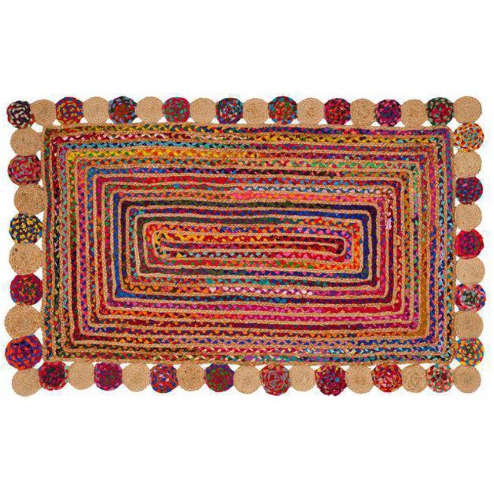 Carpet DKD Home Decor Cotton Multicolour Jute (120 x 180 x 1 cm)