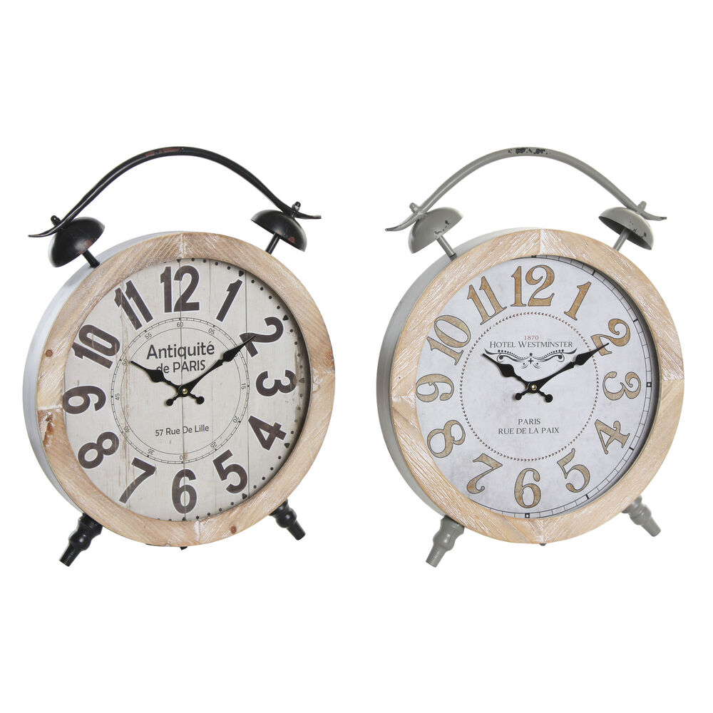 Horloge de table DKD Home Decor Fer Bois MDF (41 x 6.5 x 52.5 cm) (2 pcs)