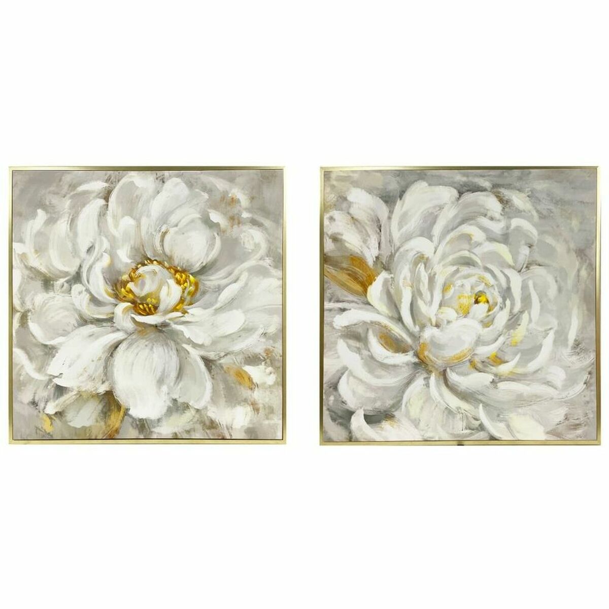 Cadre DKD Home Decor Fleur (2 pcs) (80 x 3 x 80 cm)