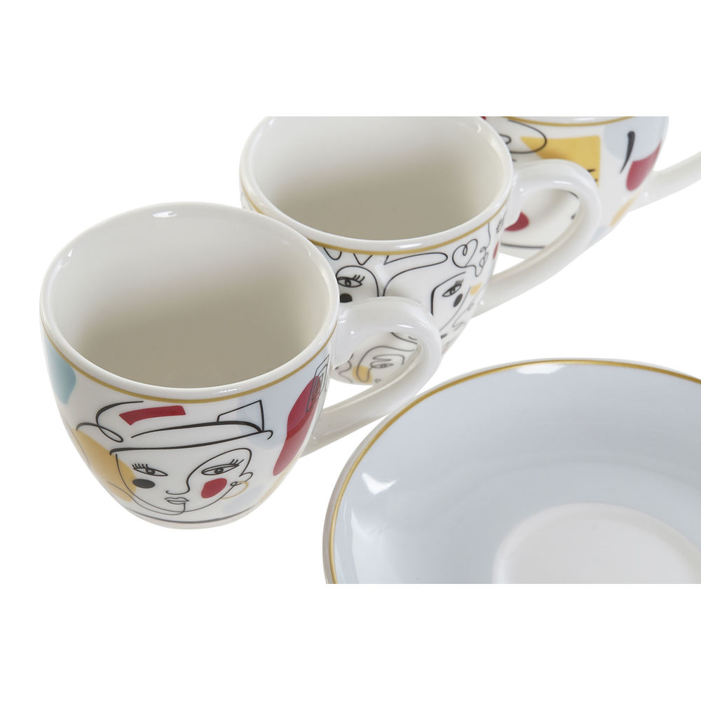 Ensemble de tasses à café DKD Home Decor Porcelaine Bone China (80 ml) (6 pcs)