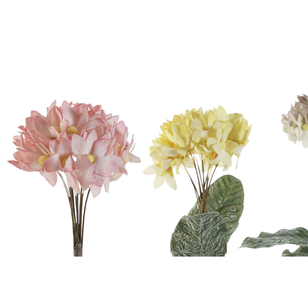 Dekorativ blomst DKD Home Decor Gul Hvid Pink EVA (Ethylvynilacetat) (3 pcs) (15 x 15 x 85 cm)