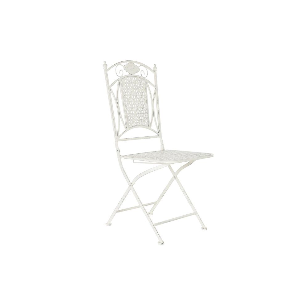 Chaise de jardin DKD Home Decor Blanc Métal (40 x 48 x 93 cm)
