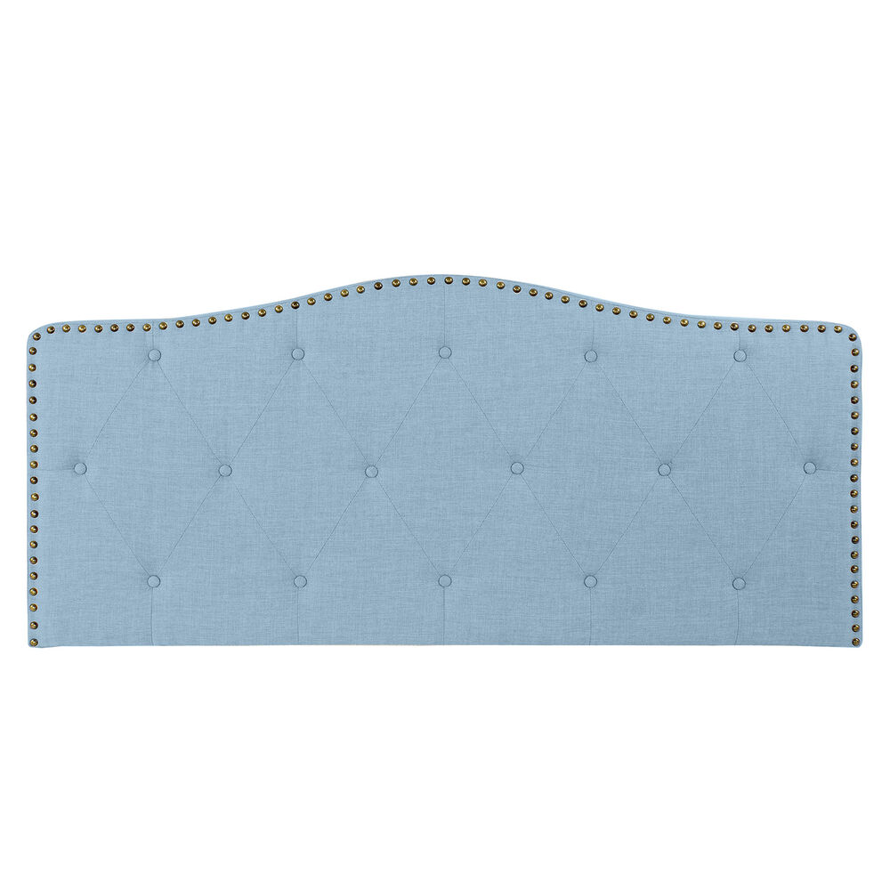 Tête de lit DKD Home Decor Bleu Polyester Bois d'hévéa (146 x 6 x 68 cm)