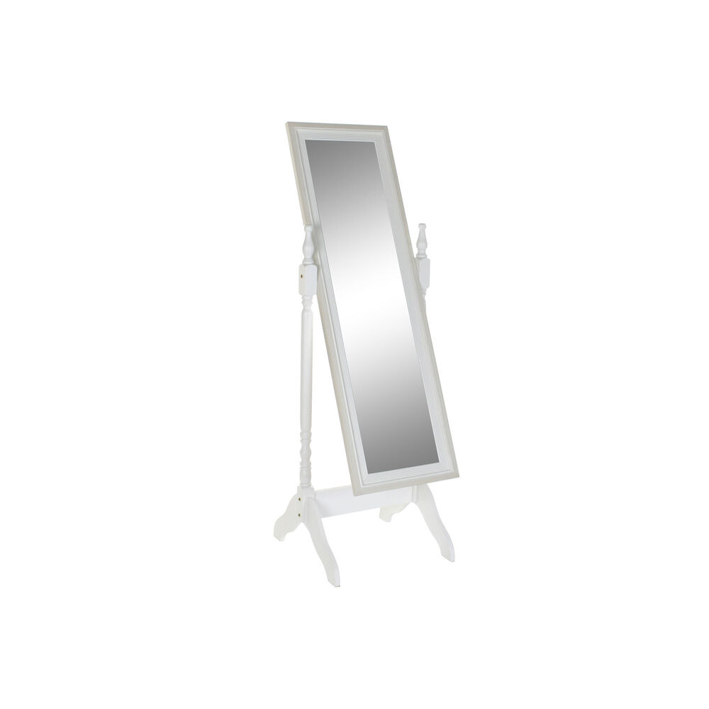 Free standing mirror DKD Home Decor White Romantic Mirror MDF (49.5 x 50.5 x 156 cm)