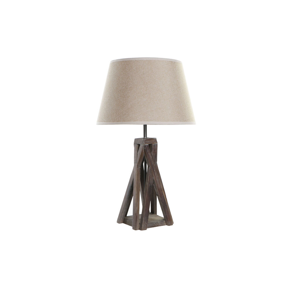 Desk lamp DKD Home Decor Wood Cotton Dark brown (35 x 35 x 56 cm)