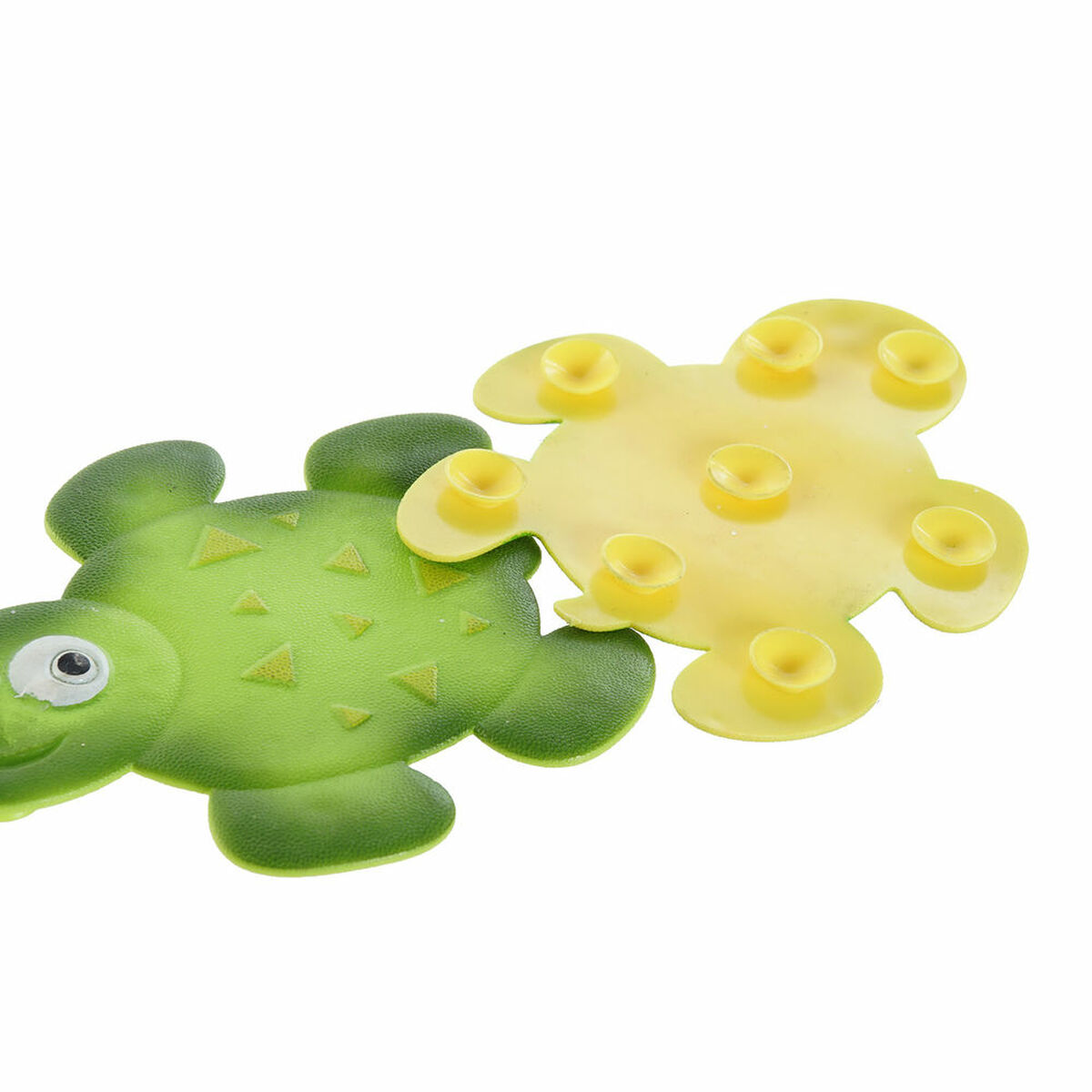 Badkleed DKD Home Decor 11,5 x 1 x 10 cm Groen Geel Kinderen Schildpad PVC 10 cm (2 Stuks)