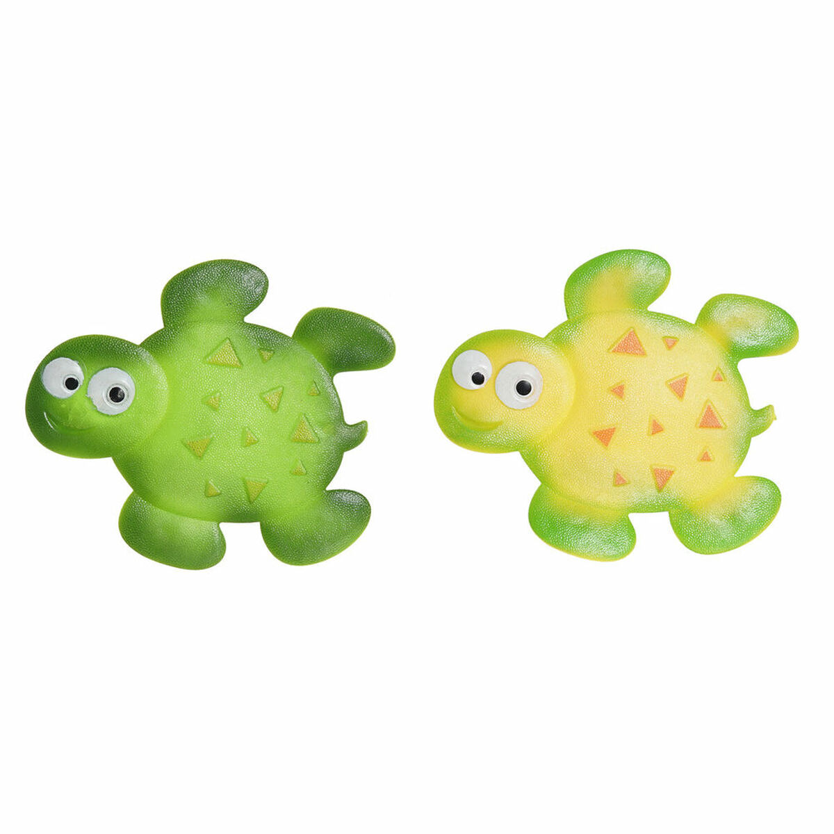 Badkleed DKD Home Decor 11,5 x 1 x 10 cm Groen Geel Kinderen Schildpad PVC 10 cm (2 Stuks)