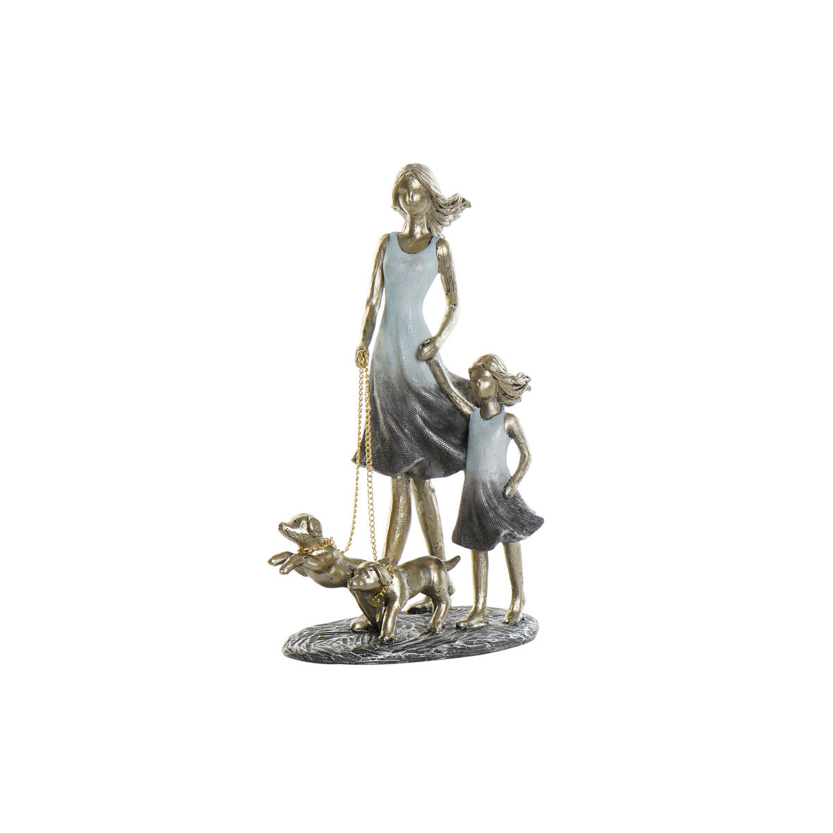 Figurine Décorative DKD Home Decor 16 x 9,5 x 24 cm Bleu Doré Famille