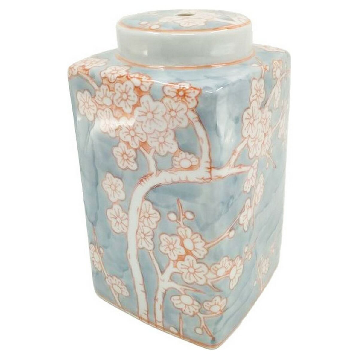 Vase DKD Home Decor Porcelaine Bleu Orange (15.5 x 15.5 x 21.5 cm)