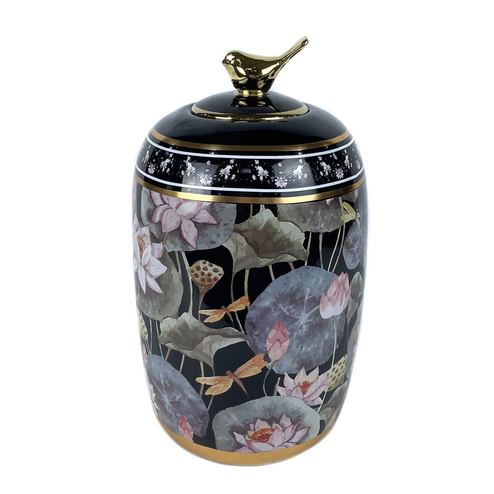 Vase DKD Home Decor Porcelain Black Shabby Chic (14 x 14 x 24 cm)