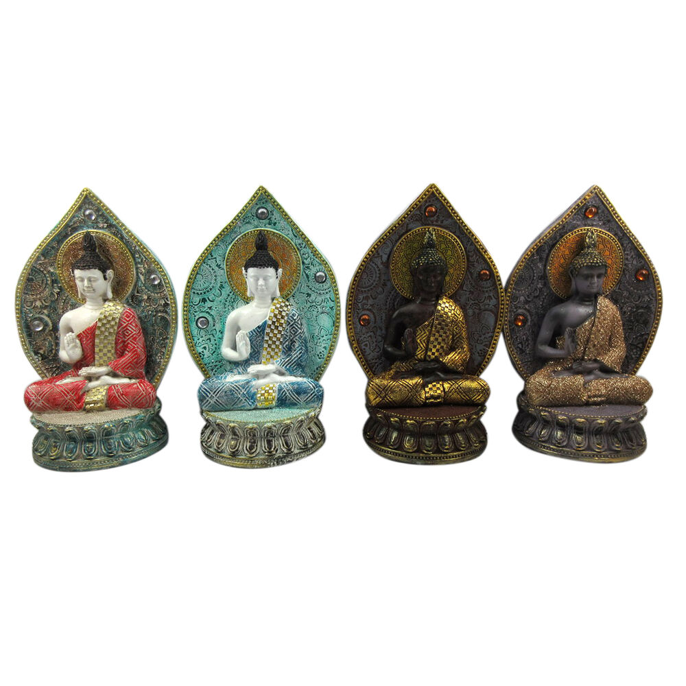 Dekorativ figur DKD Home Decor Buddha Harpiks (14 x 11 x 22.5 cm) (4 pcs)