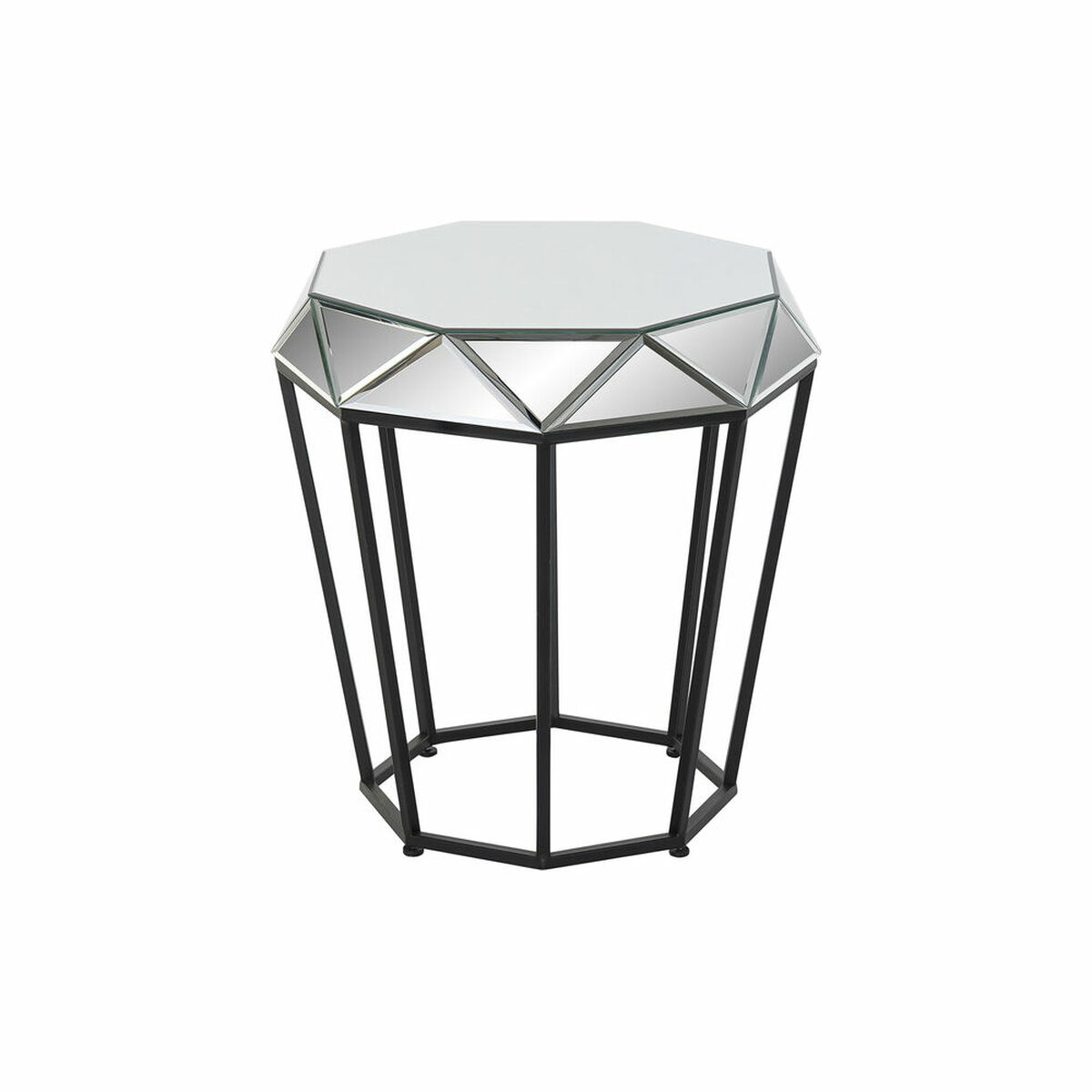 Sofabord DKD Home Decor Sort Metal Spejl 50 x 50 x 55 cm