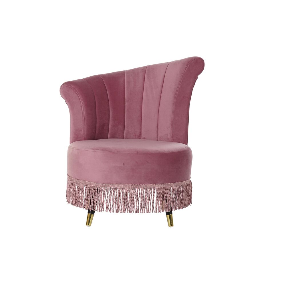 Armchair DKD Home Decor Pink Metal Polyester Sponge MDF Wood (77 x 63 x 85 cm)