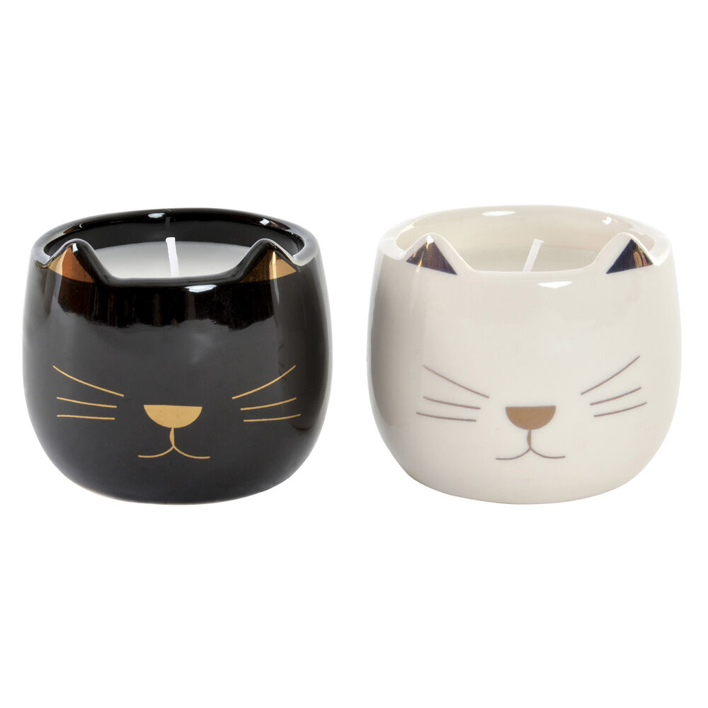 Candle DKD Home Decor Cat (7 x 7 x 6.3 cm) (2 pcs)