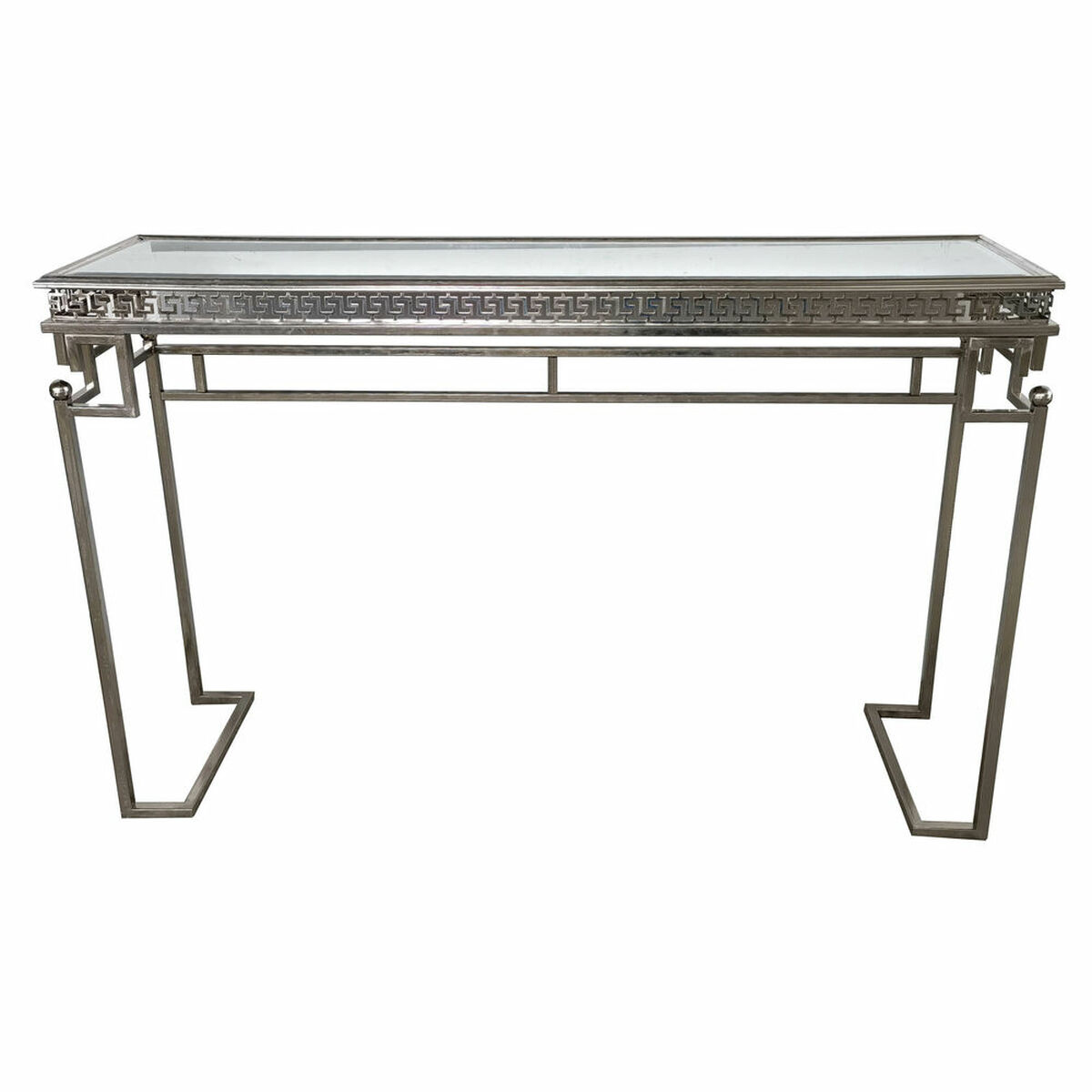 Console DKD Home Decor Sølvfarvet Metal Spejl Træ MDF 117 x 31 x 75 cm