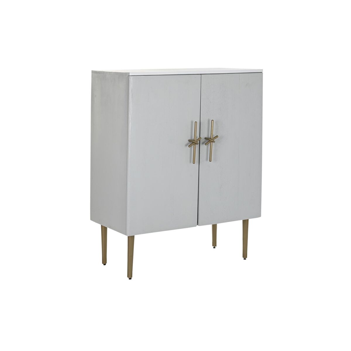Gemakkelijk verplaatsbare meubels DKD Home Decor BAR Gouden Wit Ijzer Mangohout (85 x 45 x 110 cm)