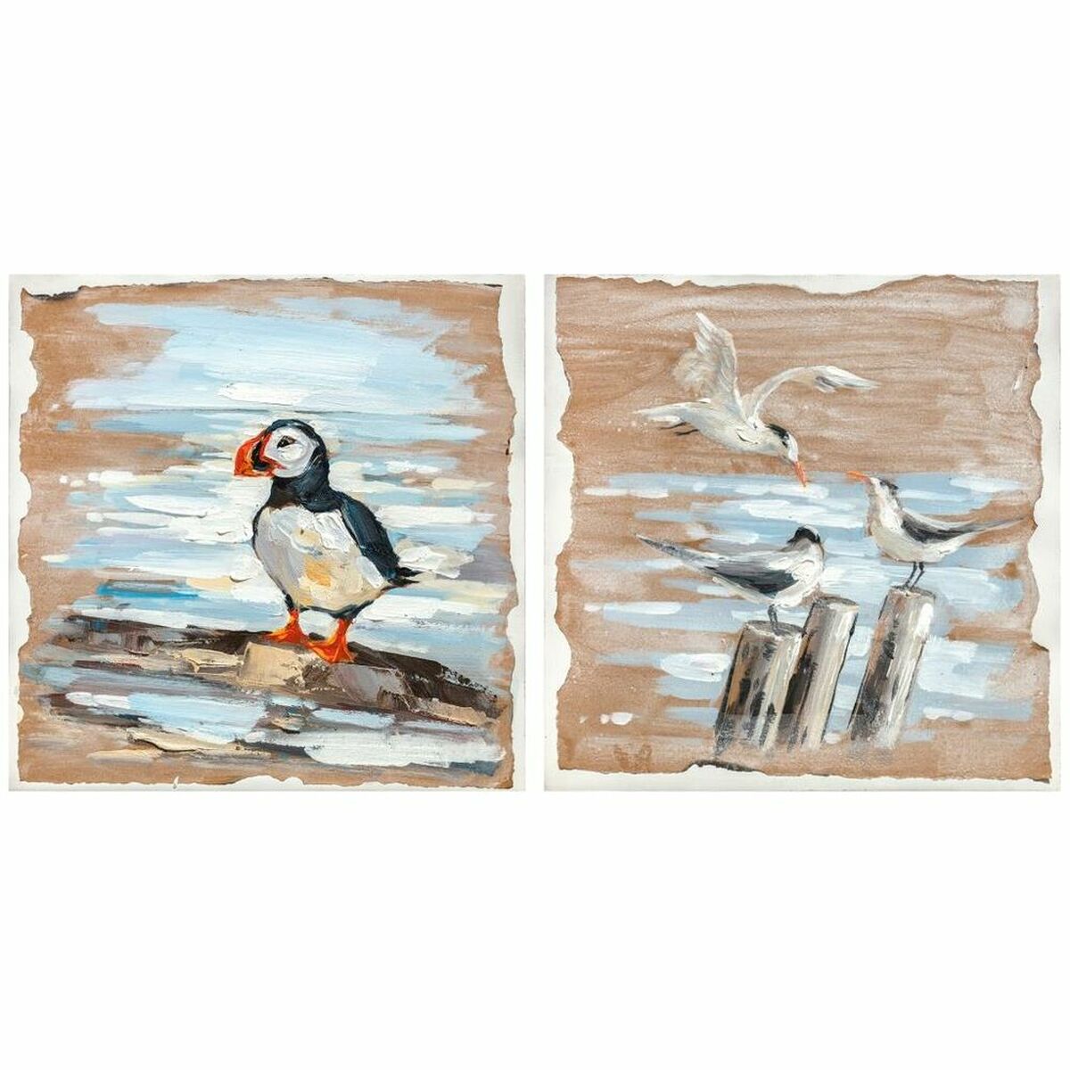 Καμβάς DKD Home Decor Τζίντζερ Καμβάς 45 x 2,7 x 45 cm
