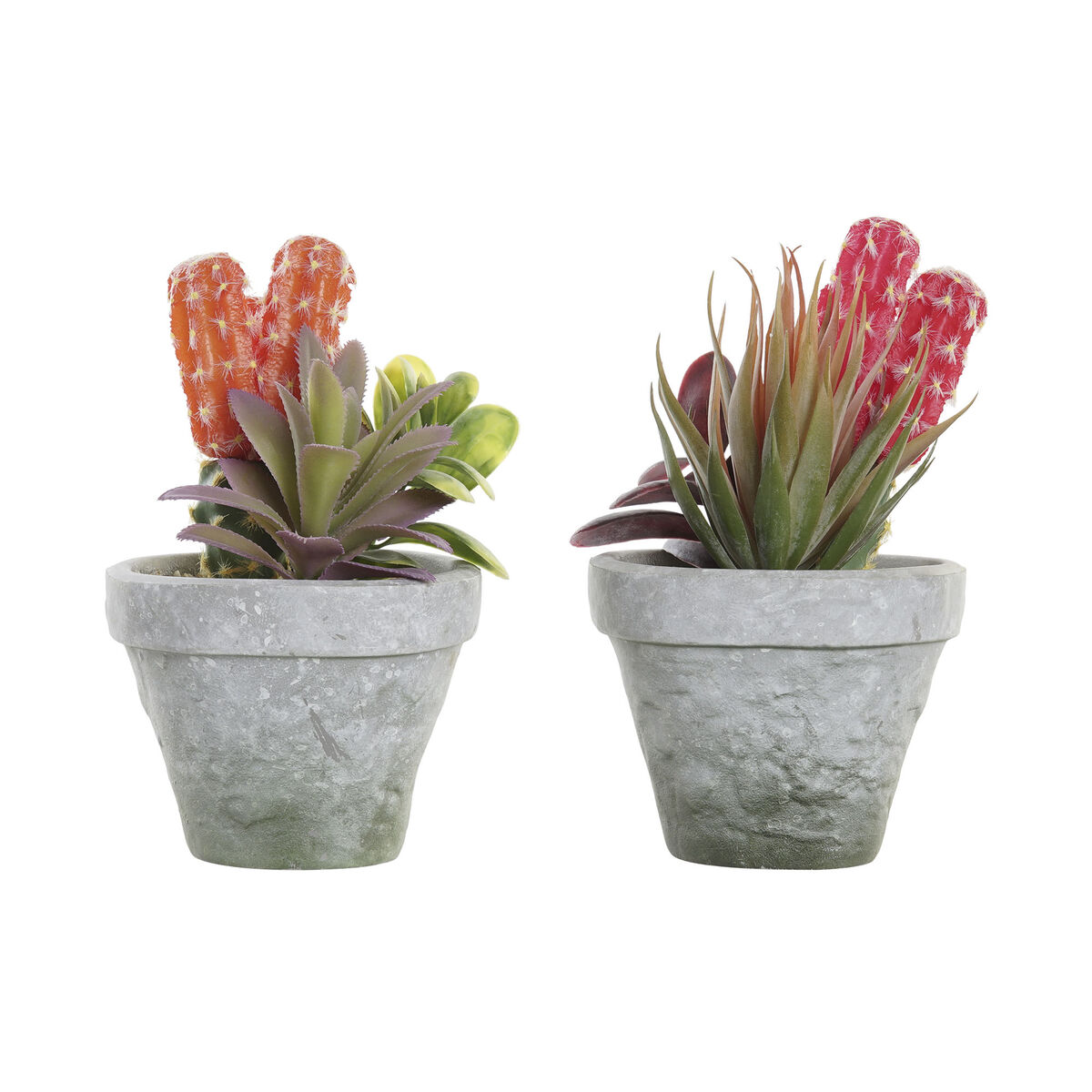 Plante décorative DKD Home Decor Rouge Gris Orange EVA PE (16 x 12,5 x 19,5 cm) (2 Unités)