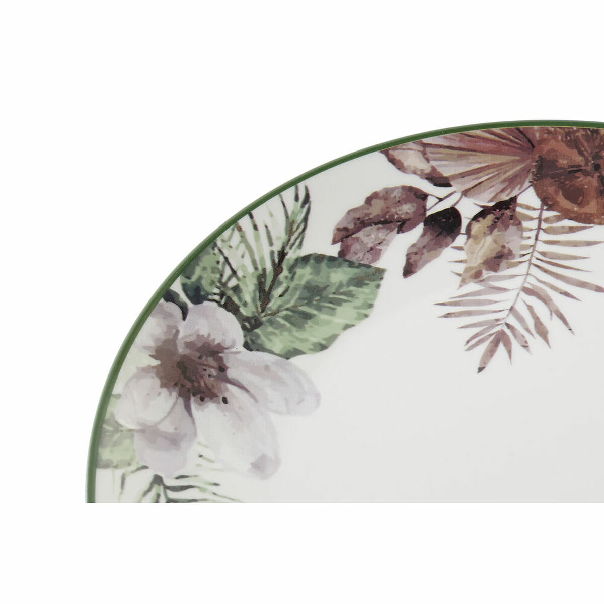 Image secondaire de Assiette plate DKD Home Decor Fleurs Porcelaine (27 x 27 x 2 cm)