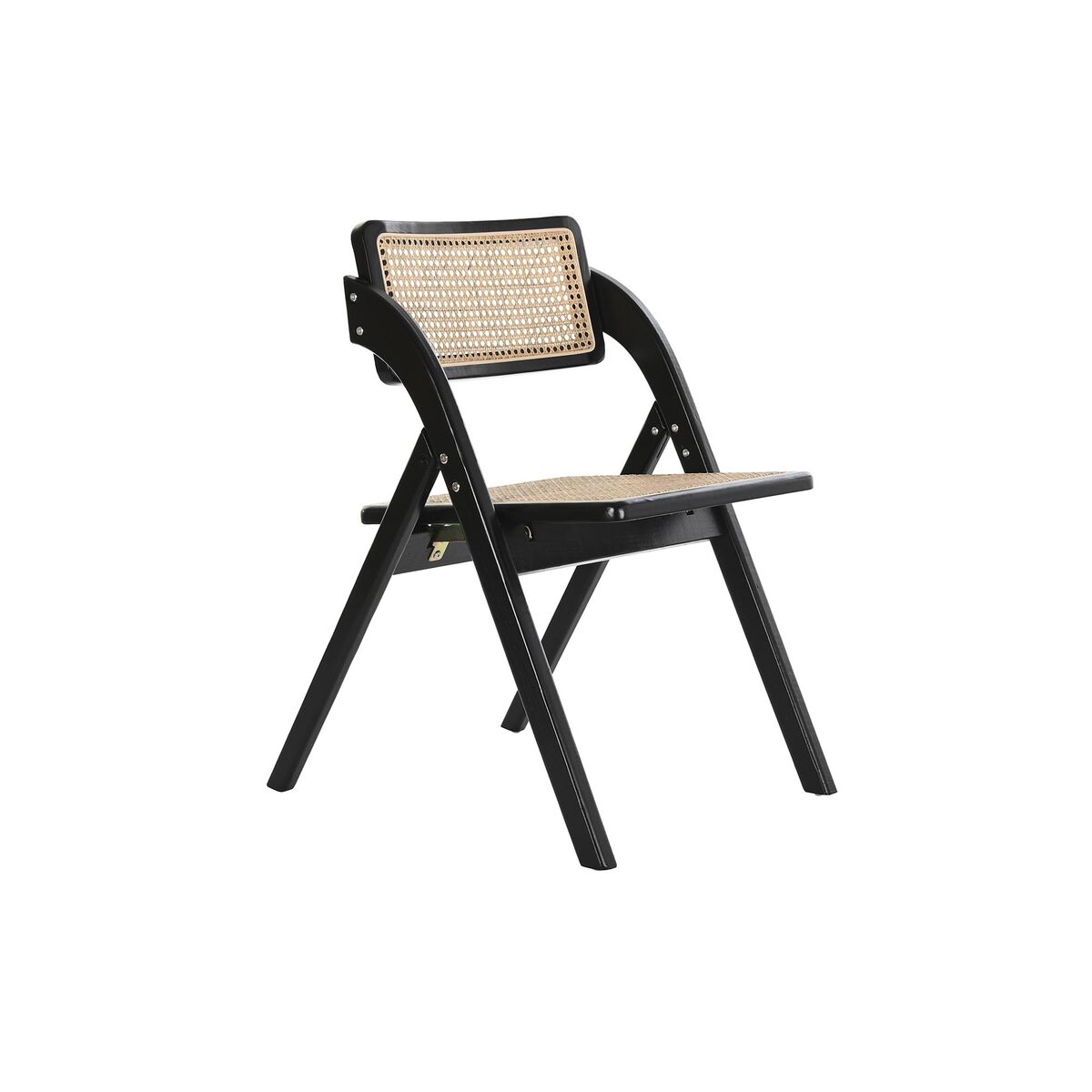 Chaise Pliante DKD Home Decor Noir Naturel 53 x 60 x 79 cm