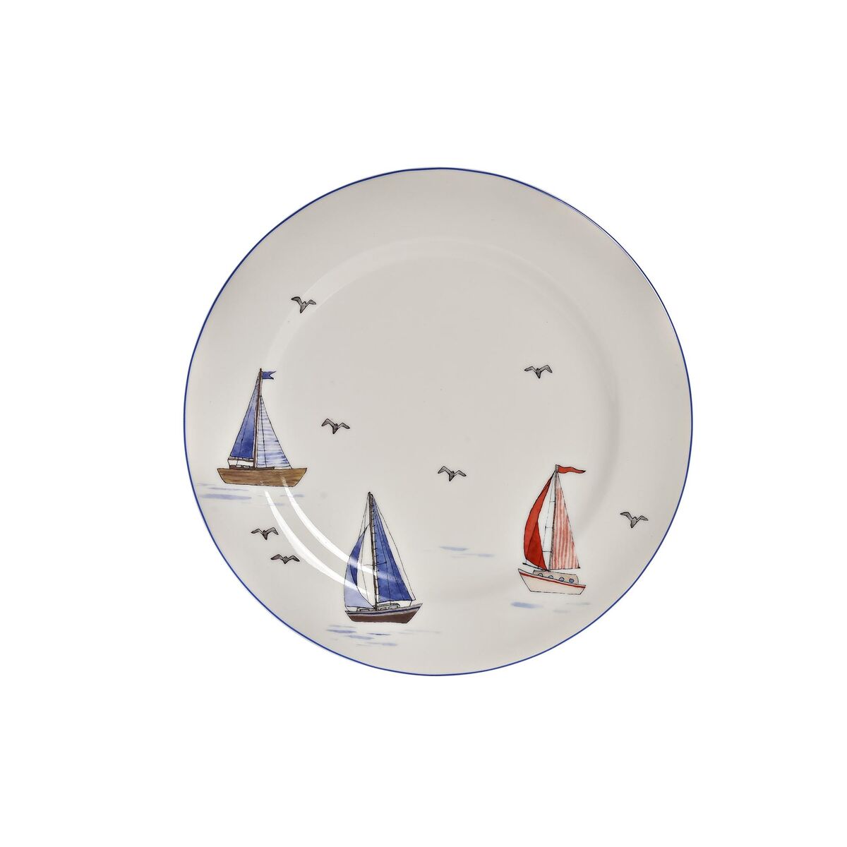 Flat plate DKD Home Decor Yachts Porcelain (27 x 27 x 2 cm)