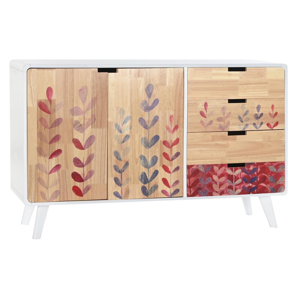 Sideboard DKD Home Decor Natural Rubber wood White Maroon