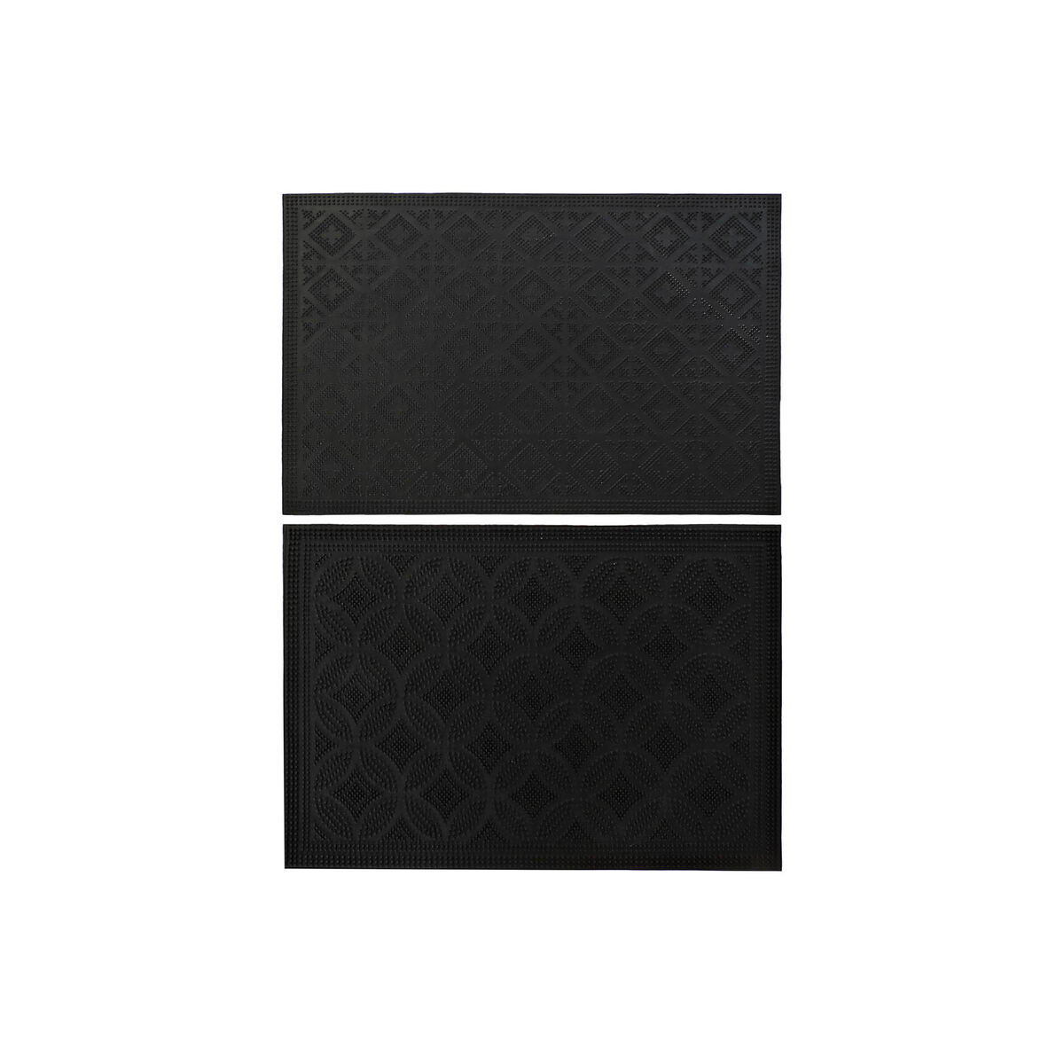 Felpudo DKD Home Decor Negro Goma 2 Unidades (60 x 40 x 0,3 cm)