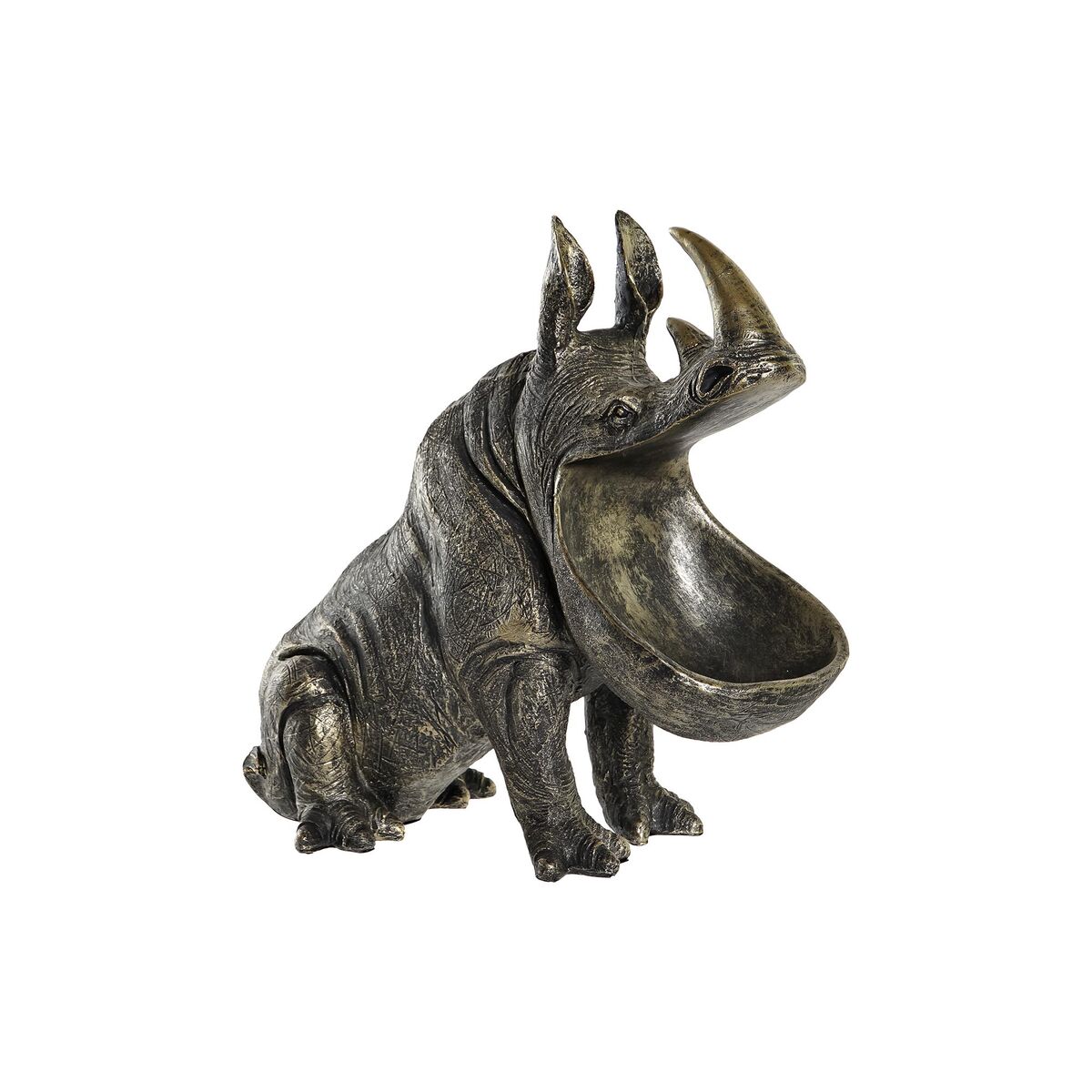 Figura Decorativa DKD Home Decor Cobre Resina Rinoceronte (31,5 x 17,5 x 30,5 cm)