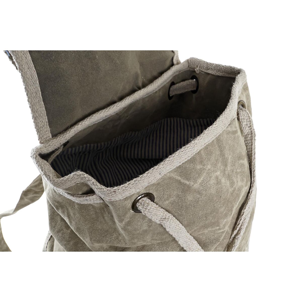 Casual Backpack DKD Home Decor Star Vintage Grey Cotton Leather (30 x 17 x 44 cm)