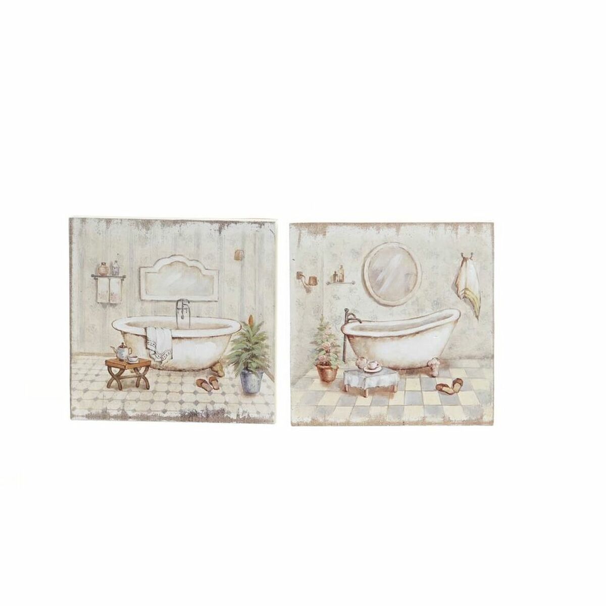 Cadre DKD Home Decor Salles de bains (2 Unités) (20 x 3 x 20 cm)