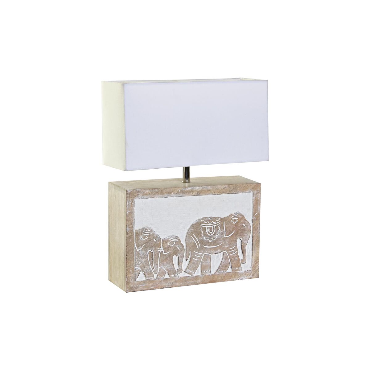 Lampe de bureau DKD Home Decor Marron Blanc 220 V 50 W Indien (33 x 12 x 41 cm)
