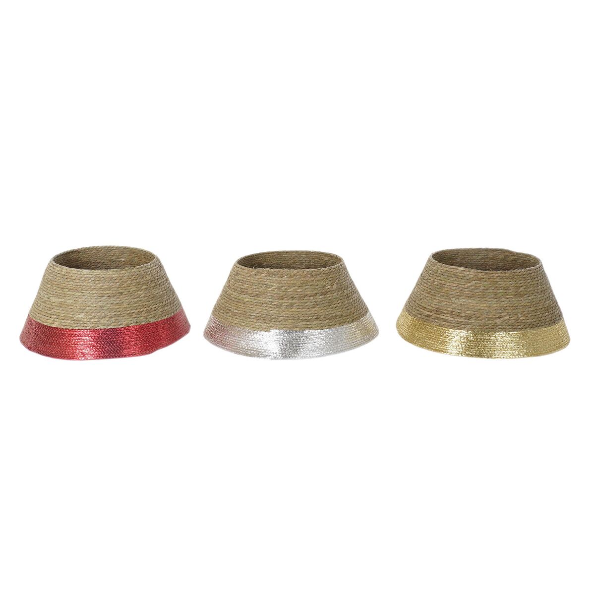 Jupe pour l'arbre de Noël DKD Home Decor Fibre Herbier marin (57 x 57 x 28 cm) (3 Unités)