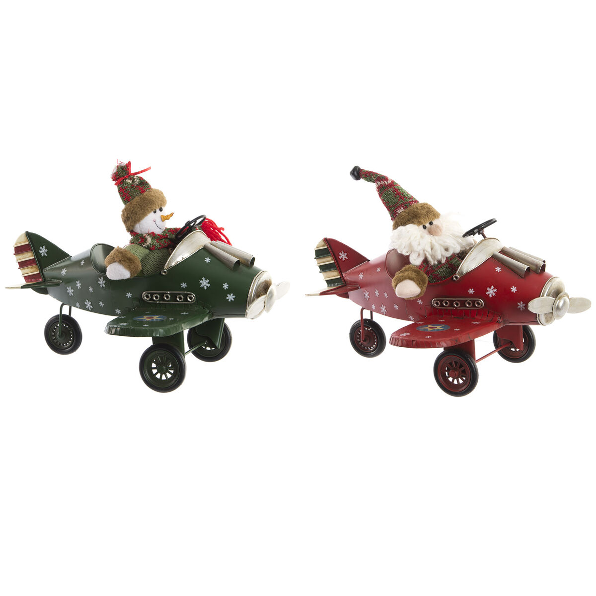 Décorations de Noël DKD Home Decor Avion Métal (36,5 x 23 x 25 cm) (2 Unités)