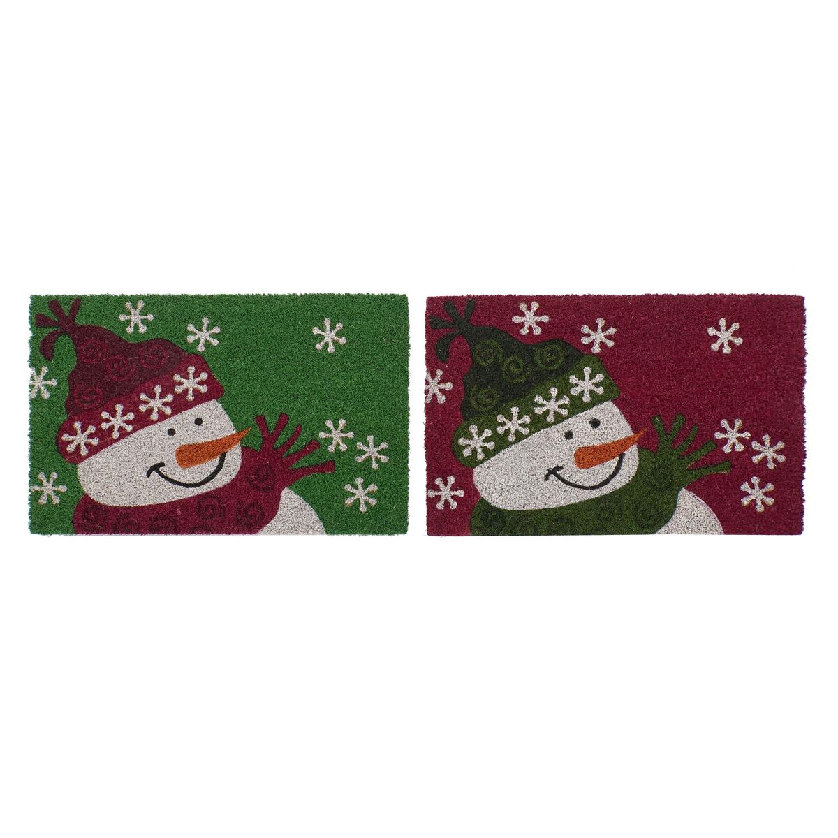 Paillasson DKD Home Decor Noël PVC Fibres de coco (60 x 40 x 1,5 cm) (2 Unités)