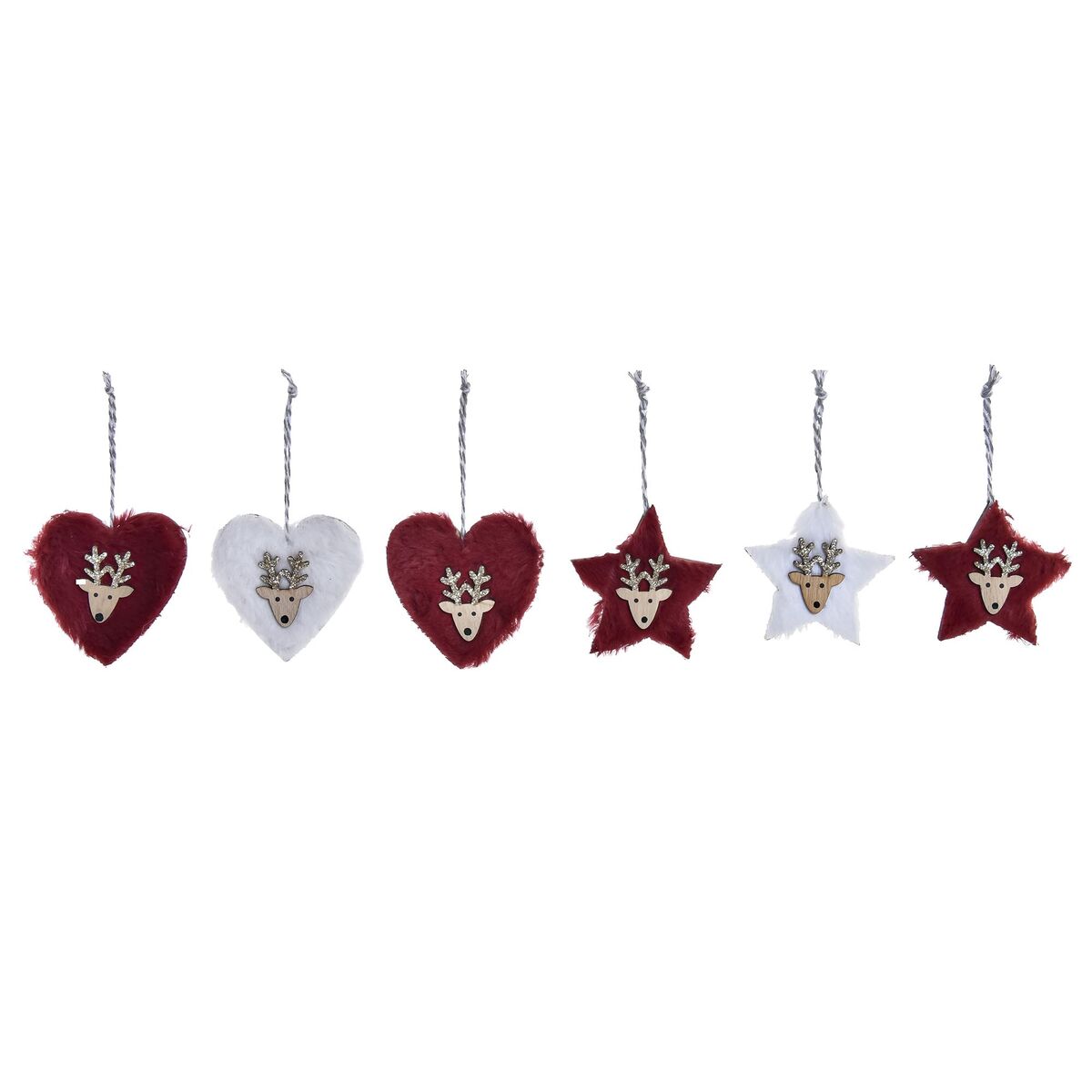 Ensemble Décorations de Noël DKD Home Decor Polyester (21 x 8 x 1 cm) (8 cm) (2 Unités)