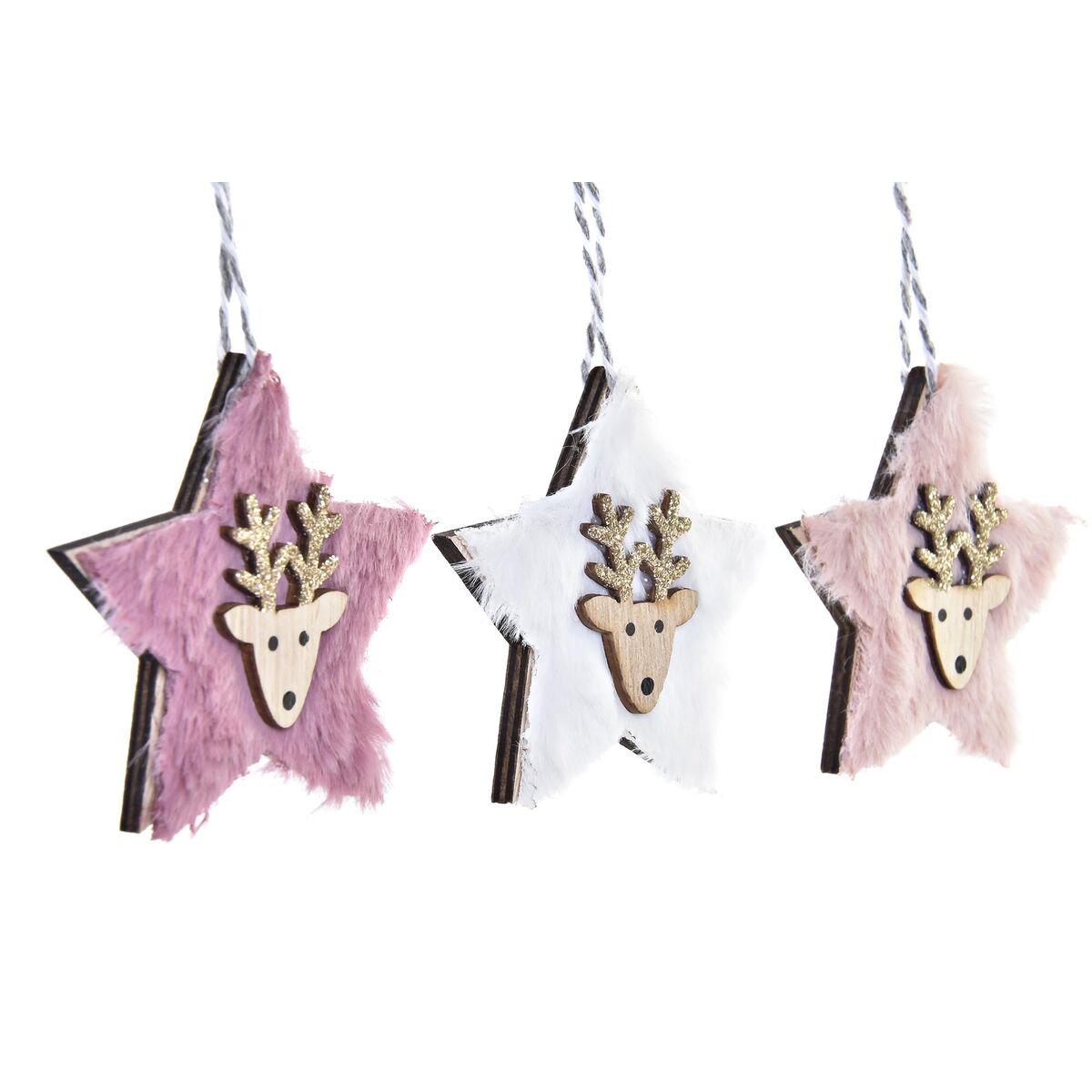 Kerst Decoratie Set DKD Home Decor Polyester (22 x 8 x 1 cm) (3 Stuks)