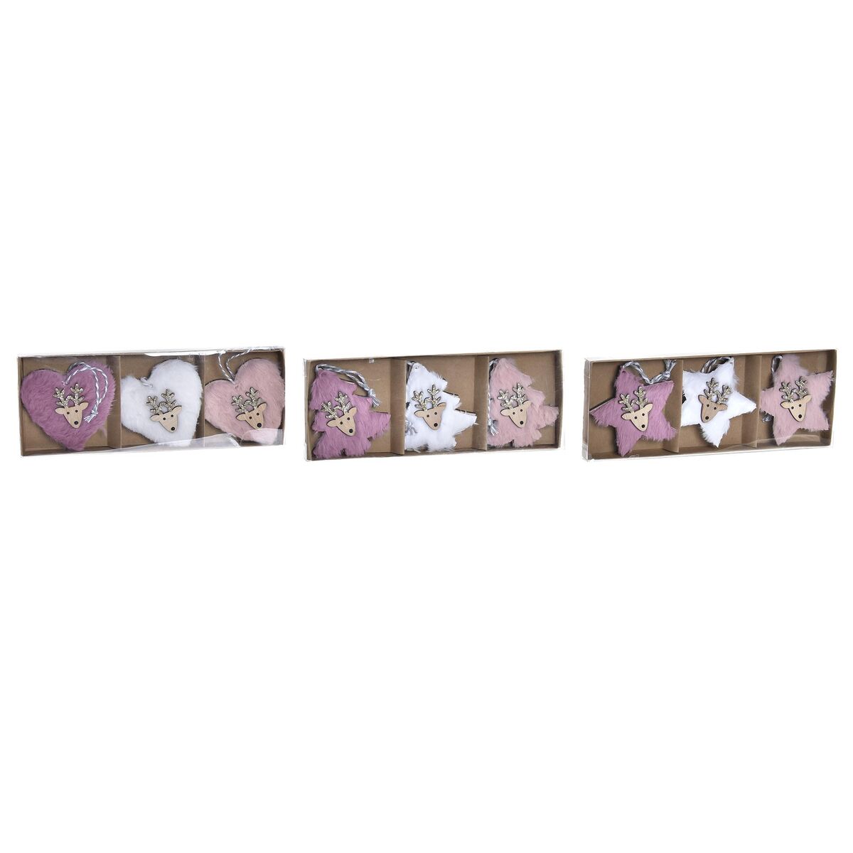 Kerst Decoratie Set DKD Home Decor Polyester (22 x 8 x 1 cm) (3 Stuks)
