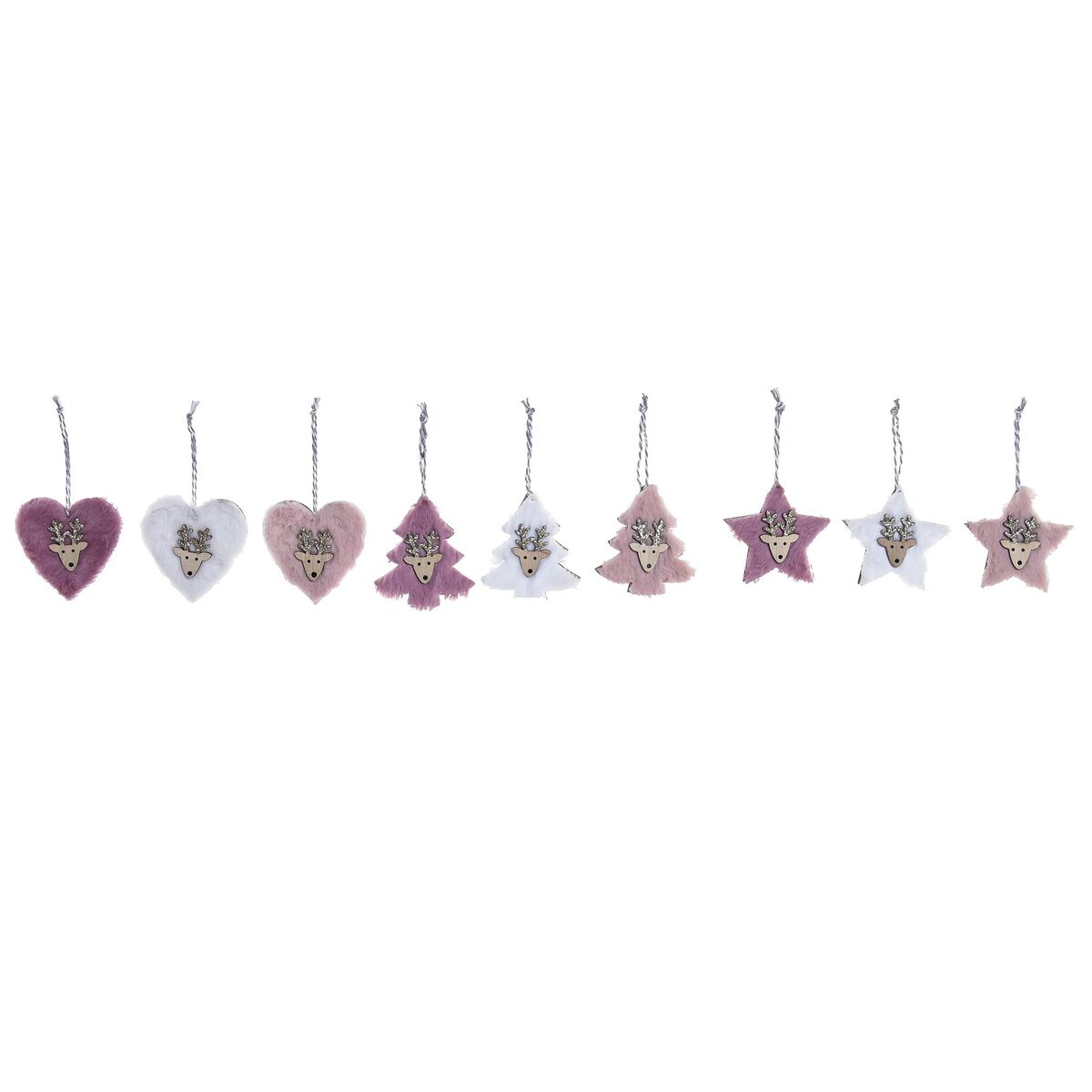 Kerst Decoratie Set DKD Home Decor Polyester (22 x 8 x 1 cm) (3 Stuks)