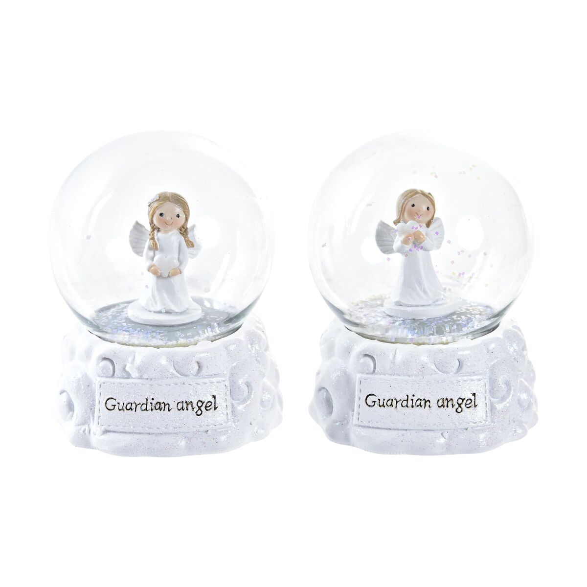 Boule de Noël DKD Home Decor Verre Résine (6,5 x 6,5 x 8,5 cm) (2 Unités)