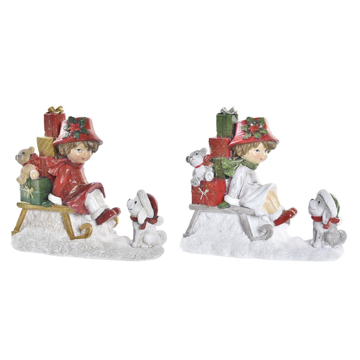 Décorations de Noël DKD Home Decor Résine (14,5 x 7 x 12,5 cm) (2 Unités)