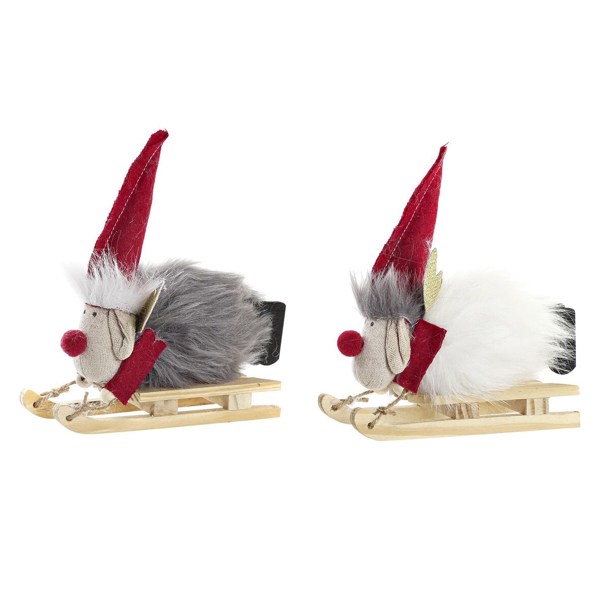 Décorations de Noël DKD Home Decor Polyester Renne (15 x 5,5 x 16,5 cm) (2 Unités)