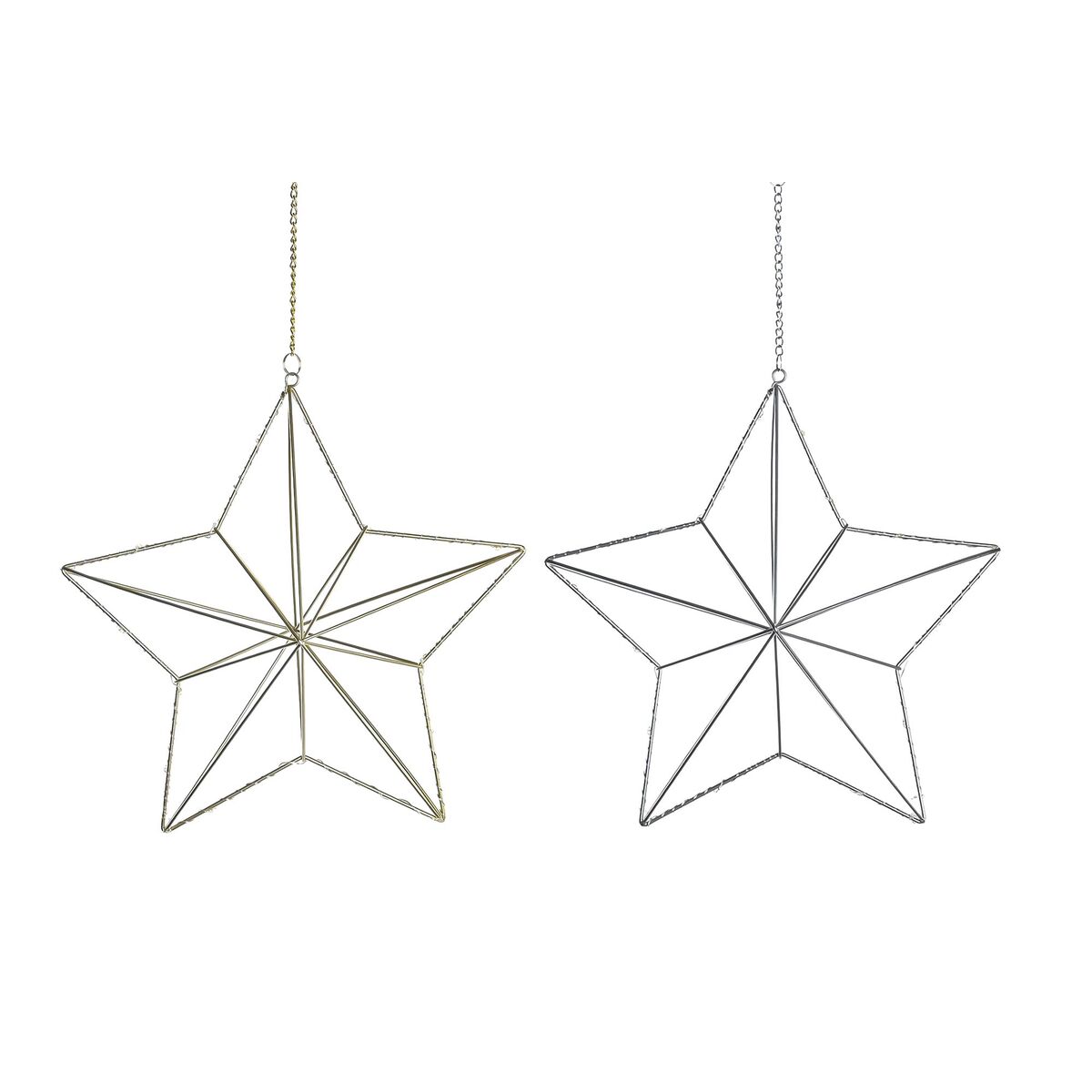 Décorations de Noël DKD Home Decor Métal Étoile (2 Unités) (30 x 11 x 30 cm)
