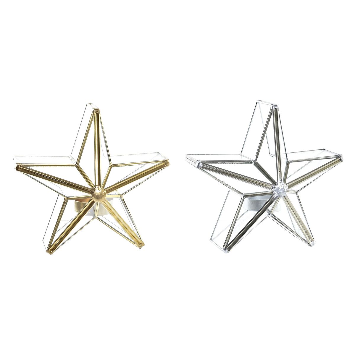 Bougeoir DKD Home Decor Étoile (2 Unités) (16 x 8 x 16 cm)