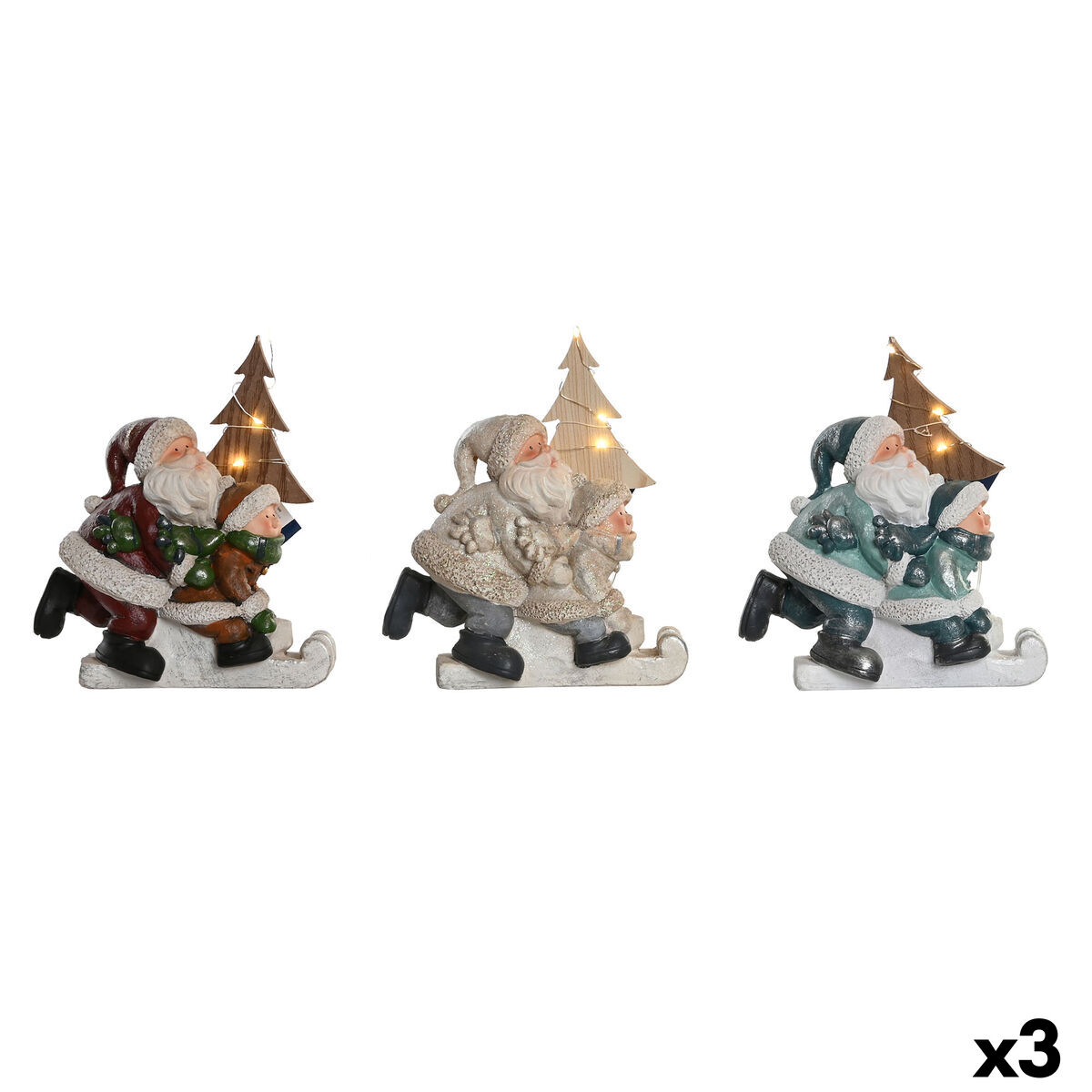 Décorations de Noël DKD Home Decor Résine (20 x 9 x 22 cm) (3 Unités)