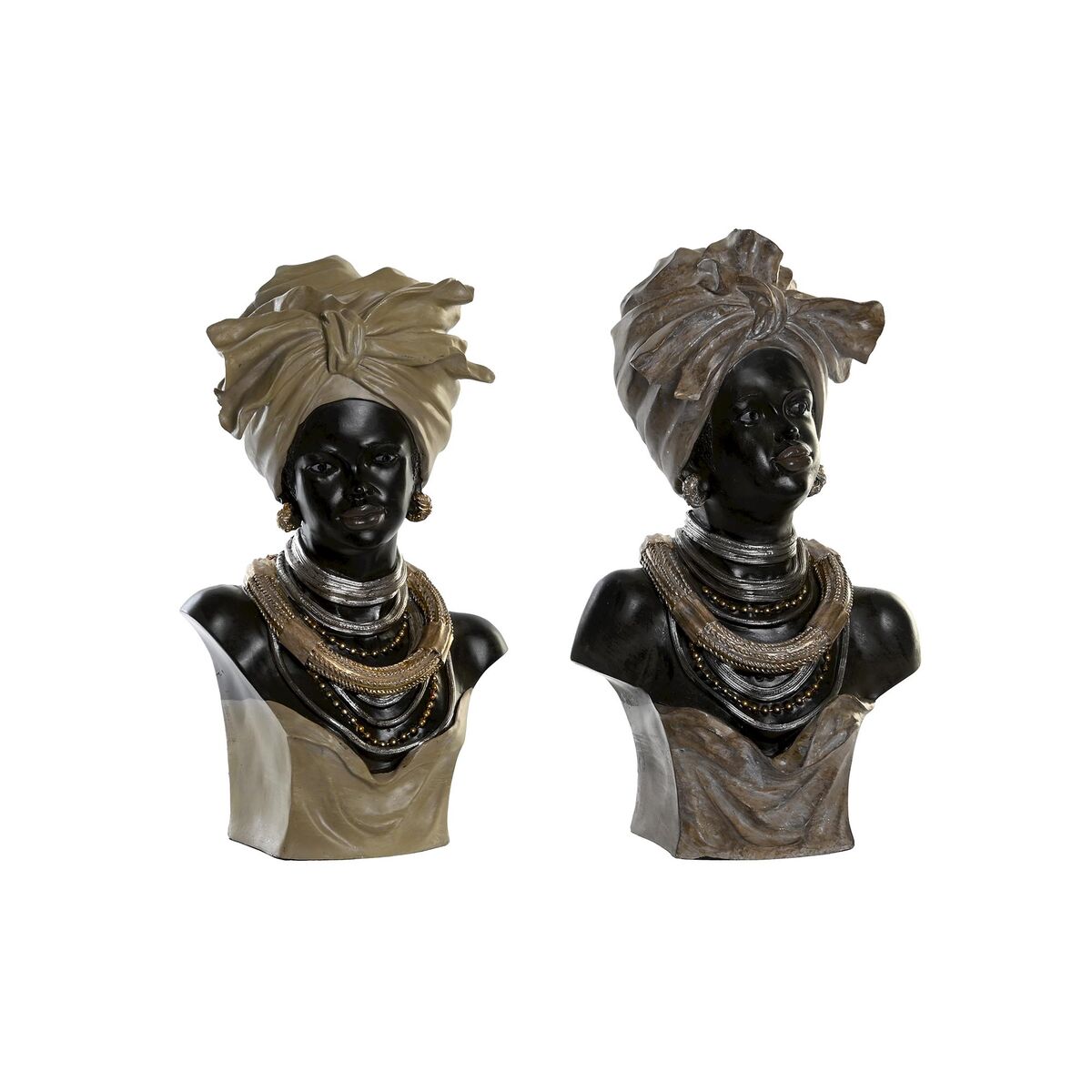 Figura Decorativa DKD Home Decor Resina Colonial Africana (22 x 15 x 37 cm) (2 Unidades)