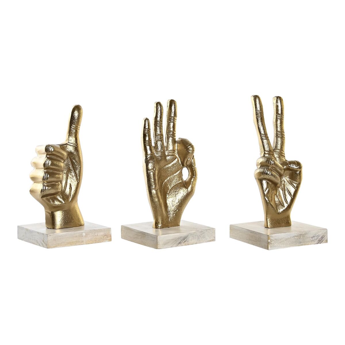 Decoratieve figuren DKD Home Decor Wit Gouden Handen Loft 10 x 10 x 20 cm